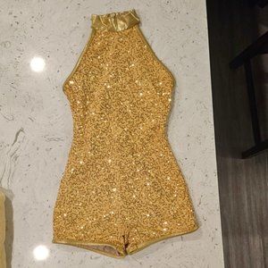 Gold Sequin Balera Romper Size SA